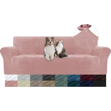 Housse De Canapé en Velours 4 Places,Sofa Cover Extensible,Universelle Housse pour Canapé avec Accoudoirs,Protection (1/5)