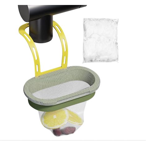 Attrape Nourriture pour Évier Filet Piège À Déchets Alimentaires D'évier,Évite Les Bouchons Filtre à Résidus avec 50 Sacs Maille pour Maison Restaurant Appartement Location Boulangerie (1/4)