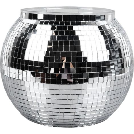 Seau à glace boule disco en plastique grande capacité, argenté, idéal pour les fêtes, la bière, les cocktails et le vin. (1/5)
