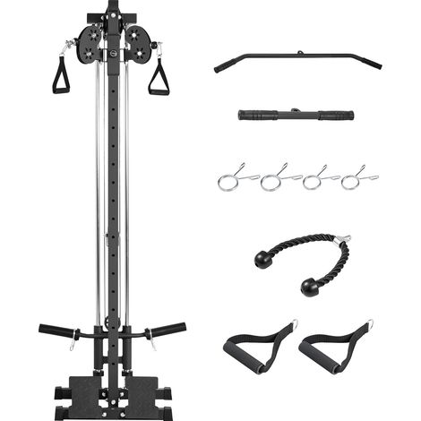 Mophorn 3-in-1 Latzugstation zur Wandmontage, Fitnessgerät mit Seilzug und Latzugstange, belastbar bis 227 kg, geeignet für Krafttraining von Rücken,Schultern – ideal für Zuhause oder Fitnessstudio