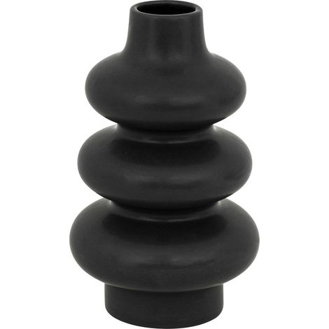 Clothilde Jarrón de cerámica negro H25cm - Atmosphera créateur d'intérieur