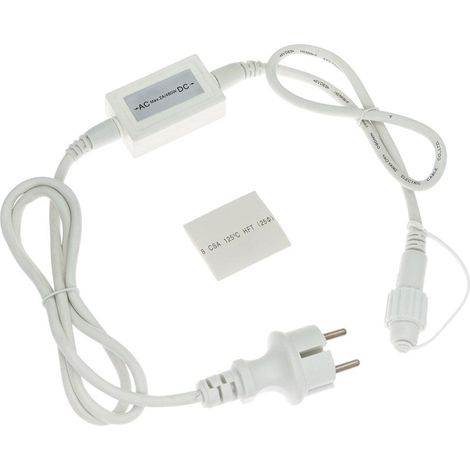CAVO ALIMENTAZIONE BIANCO CON CONVERTITORE DI CORRENTE IP 44 MAX 450W LUCI DI NATALE (1/4)