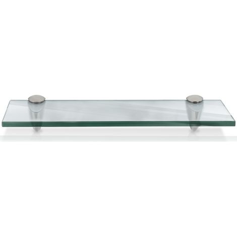 SWANEW Mensola da parete in vetro. mensola in vetro da bagno 40 x 10 cm 8 mm trasparente (1/5)