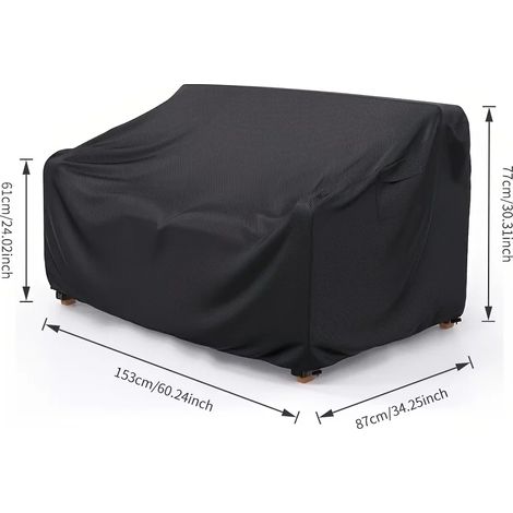 (153x87x77x61cm) Housse de canapé/fauteuil de patio, à clipser, en polyester haute résistance, convient aux patios/jardins. (1/3)
