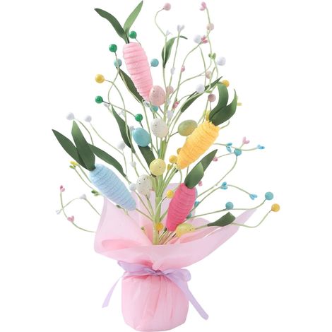 Oeufs Décoratifs De Pâques - Branches Vertes Artificielles - Décoration De Bureau Et Intérieur - Lot De 1 Pièce (1/5)