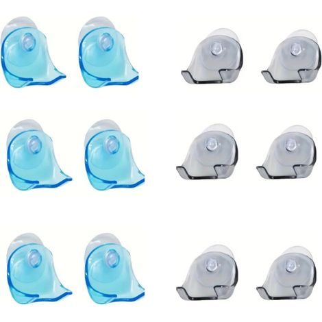 Organizador de maquinillas de afeitar con ventosa súper potente, soporte de secado para maquinillas de afeitar, ganchos de almacenamiento de maquinillas de afeitar para baño (12 piezas) (1/4)