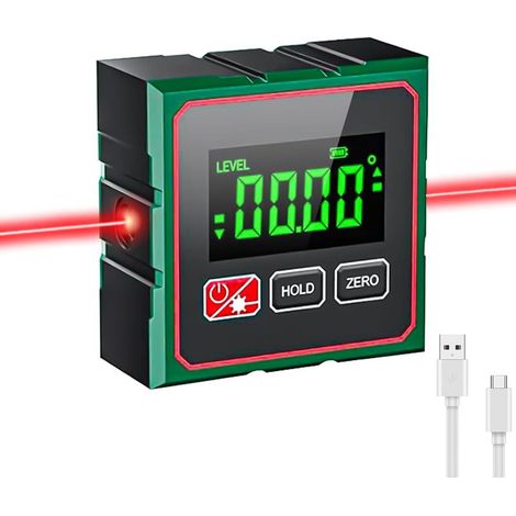 Niveau Electronique,Inclinomètre Numérique avec Écran LCD,Aimant 4 Faces,avec Fonction Laser Base et Magnétique Forte,Niveau Électronique Inclinometre Numérique pour Menuiserie, Construction (1/5)
