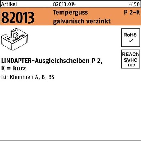 Ausgleichscheibe R 82013 GTW 40 P2 M20/20,0 Temperguss galv.verz. 1St. LINDAPTER (1/2)