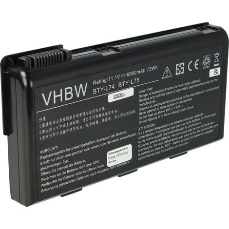 vhbw Akku kompatibel mit MSI CX500-296BE, CX500-026L, CX500-016RU, CX500-037LRU, CX500-034, CX500-010TR, CX500-006 Notebook (6600 mAh, 11,1 V, Li-Ion) (1/5)