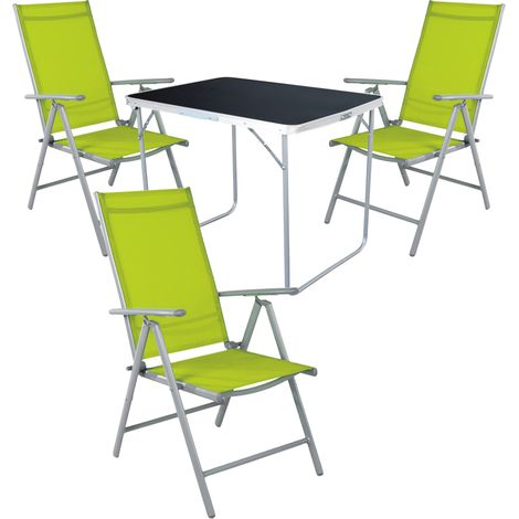 4-tlg Campingsessel Limegrün + Campingtisch-MMC330870B+3xMMC5000GG (1/4)