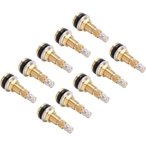 Lot de 10 valves de pneu tubeless en laiton TR618A pour tracteur, diamètre de valve 0,625 pouce (47,6 mm). (1/5)