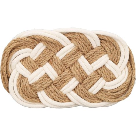 Napperon tressé D'isolation Thermique de sous-Verres en Jute de Linge de Coton tissé à la Main, Tampon de Boisson Absorbant, Empêche les Taches D'eau et les Brûlures de Chaleur (1/5)