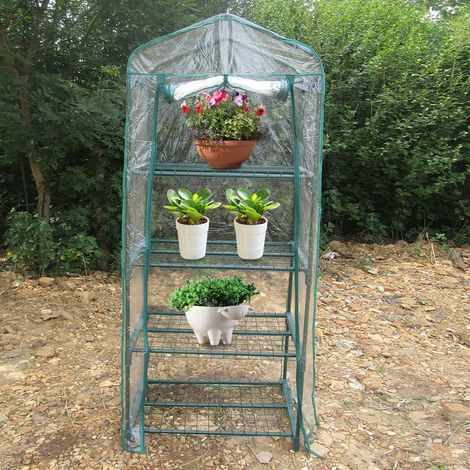 Serre de jardin PVC 69x49x160cm transparente - Mini serre chauffante portable pour fleurs et plantes (1/5)