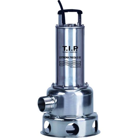 T.I.P. – Pompe submersible eau sale 400V – Débit 42 000 l/h – Hauteur de refoulement 16 m – Acier inoxydable – Température max 95°C (1/5)