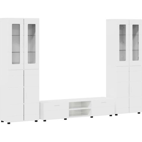 Maison Exclusive - Set mobile TV FLORIN 3 pcs Bianco Lucido Legno multistrato