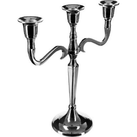 Atmosphera – Chandelier 3 têtes en métal argent – Dimensions 22,5 x 27 cm – Aluminium et fer – Éclairage moderne pour intérieur
