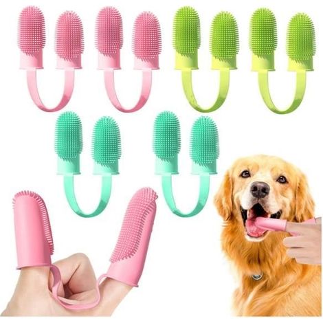 Brosse à Dents - Non spécifié - Lot de 6 - Silicone Réutilisable - Pour Chien et Chat - Nettoyage Efficace (1/4)