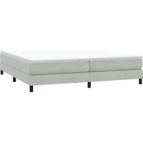 Boxspringbett ohne Matratze Hellgrau 200x220 cm Samt vidaXL (1/4)