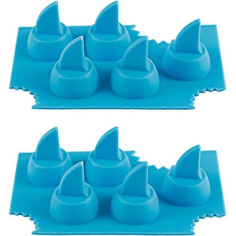 Eiswürfelform aus Silikon in Haifischflossenform für den Gefrierschrank, 2 Stück