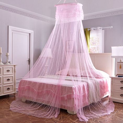 Mosquitera con dosel para cama, diseño de princesa para decoración de habitación de niña, rosa/una puerta (1/3)