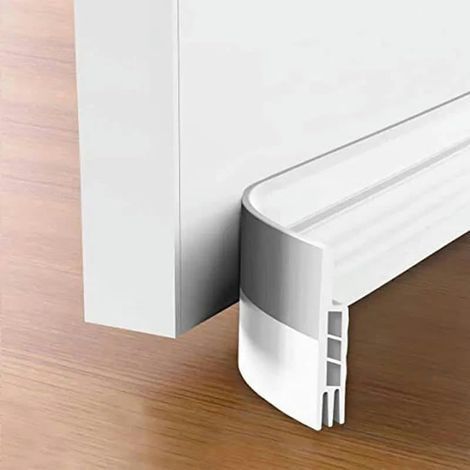 Joint d'étanchéité pour portes intérieures et extérieures, isolation phonique et climatisation - Blanc - 1 m (1/5)