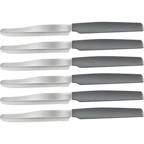 Set 6 Coltelli da Tavola Active Antracite con Lama Seghettata Pedrini (1/2)