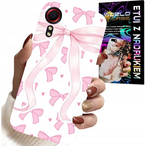 Custodia per Samsung Galaxy Xcover 7 - nastri rosa, motivo alla moda (1/5)