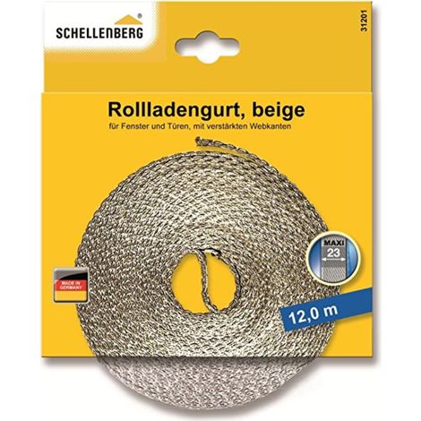 Schellenberg - Rolladengurt Maxi 23mm/12,0 m beige - 31201