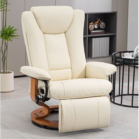 Fauteuil relax pivotant inclinable crème OKMYHOME (1/3)