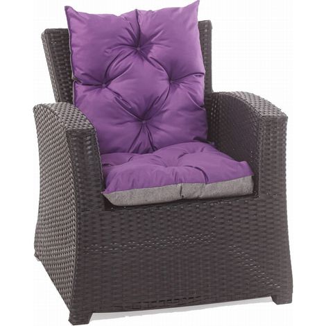 Coussin de chaise de jardin 50x50x55cm 1 pièce coussin de jardin violet foncé Coussin de fauteuil d'extérieur Coussin d'assise à dossier haut-Enkel (1/4)