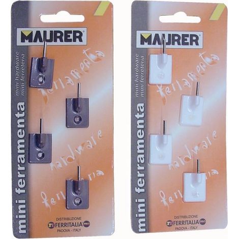 Gancio Ganci Per Bris Bris autoadesivi in Abs colore Bianco Maurer Cf.4Pz (1/2)
