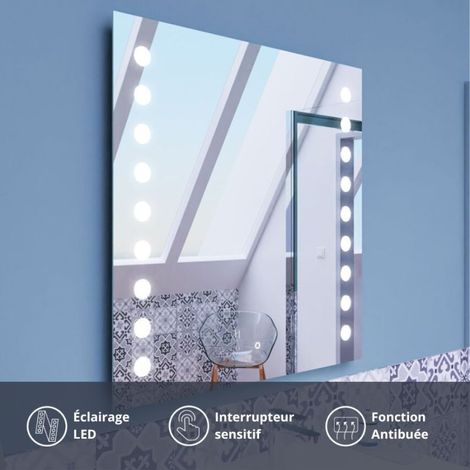 Miroir lumineux antibuée STARLED 80x80 cm (1/6)