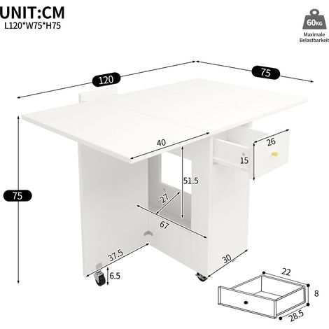 Couchtisch aus MDF in Weiß 120 x 75 x 75 cm HOMAIRE (1/5)