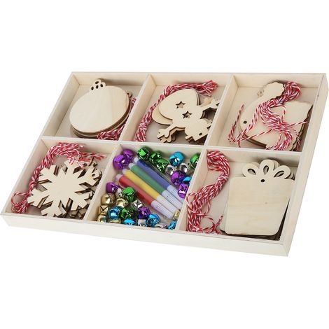 Pendentif sapin de Noël en bois, style unique, facile à utiliser, ajoute une ambiance festive. Ornements de Noël en bois brut. (1/5)