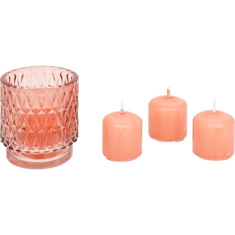 Setzen Sie Windlicht und 4 Kerzen Oudy (1/4)