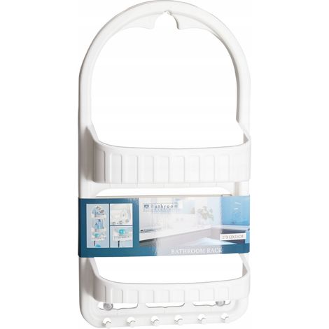 Duschablage, Kunststoff-Organizer, zwei Ebenen, weiß, 51 cm