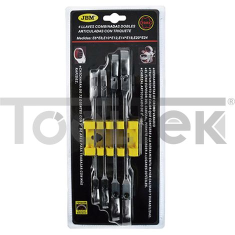 SET CHIAVI SNODATE 180° A CRICCHETTO TORX 6-24 4pz (1/3)