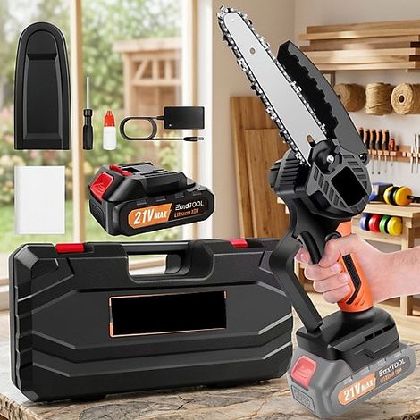 Mini Cordless Chainsaw 6 inch wood cutting garden pruning (1/5)