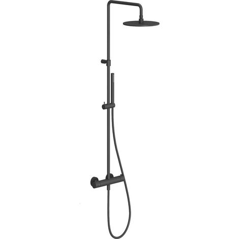 Ravak Espirit - Duschset mit Thermostat, Durchmesser 25 cm, mattschwarz X070496 (1/2)