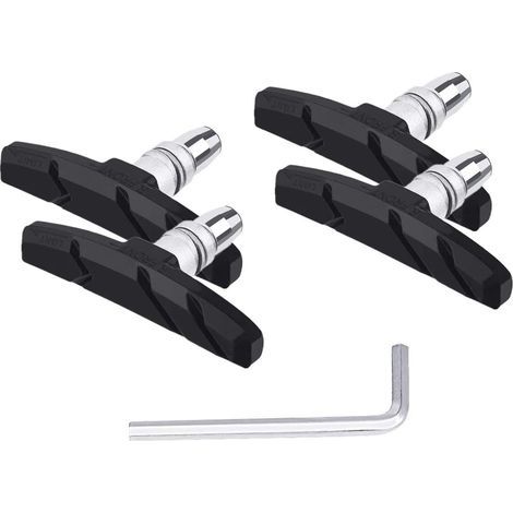 Patin de Frein vélo 2 Paires 70mm V-Brake Caoutchouc Durable Plaquettes de Frein No Noise pour Cycle VTT VTC Ville