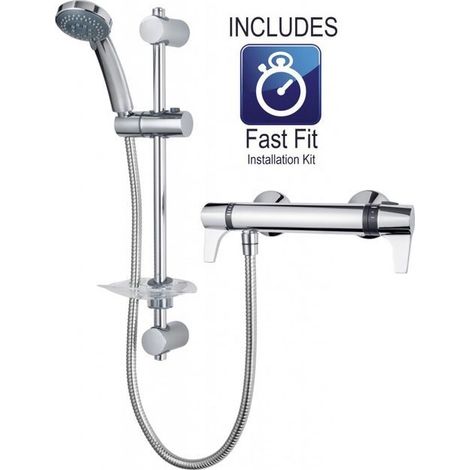 Triton UNEXTHBMINC Lever Handle Unichrome EXE Bar Mixer Shower + Fast Fit Kit