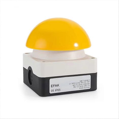 Interrupteur à pied/main IP65 EFAK à tête champignon, bouton-poussoir d'arrêt d'urgence, autobloquant, autoréinitialisable, anti-choc. (1/5)