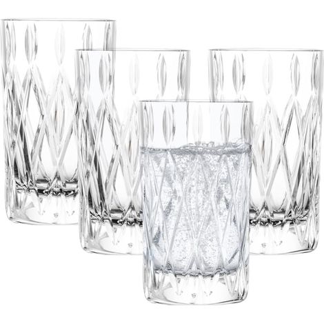 Allround Gobelets Age (set de 4), verre à boire moderne avec relief, verres en cristal résistant au lave-vaisselle (art. n° 124300) (1/5)