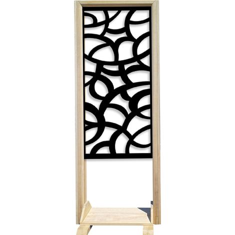 ROOTS - Paravent modulable - 70x190 cm - en bois et PVC - Couleur : noir