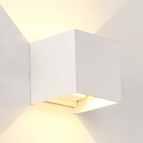 Applique murale carrée à LED en aluminium, étanche — Luminaire d'éclairage mural extérieur, idéal pour les cours résidentielles 6 W, lumière blanc chaud (3000 K) (1/4)