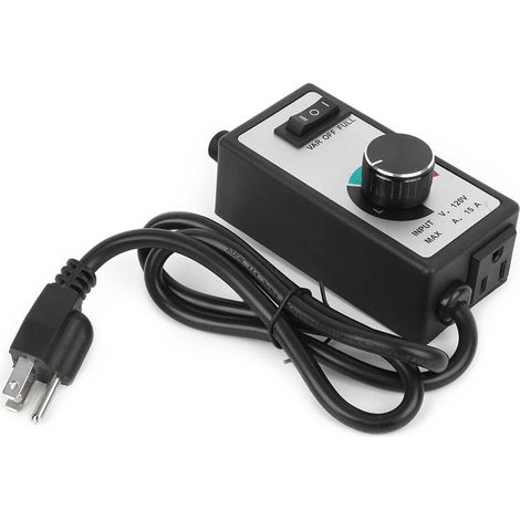 Contrôleur de vitesse de ventilateur variable 1800 W pour système hydroponique, extracteur d'air en ligne, prise US 110 V (câble de 1 mètre), câble de 1 mètre (1/5)