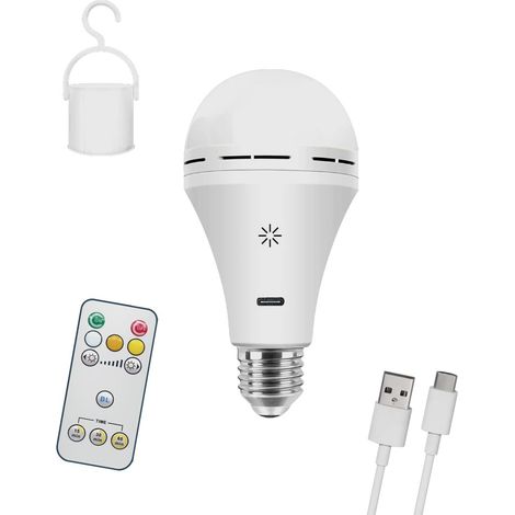 Bombilla LED E27 con batería recargable CCT Dim (6W)