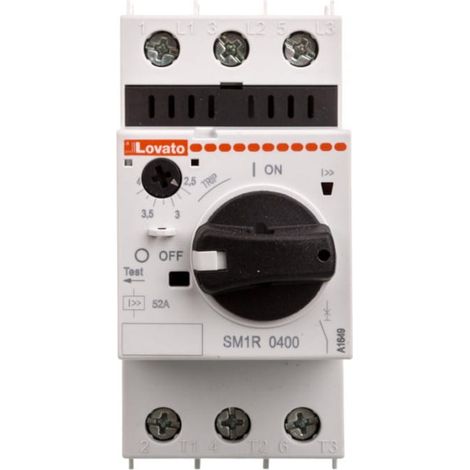 Motorschutzschalter mit Drehknopf 1,5 kW bei 400 V AC 2,5–4 A 100 kA SM1R0400
