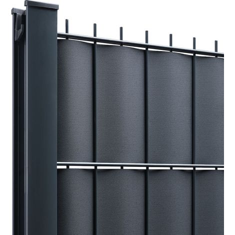 Easycloture – Bande brise vue PVC 2m50 x 1m03 – Montage horizontal – Résistance aux intempéries – Gris anthracite – Intimité garantie (1/4)