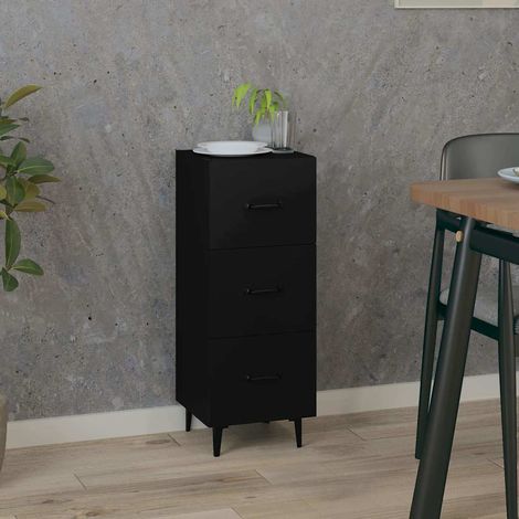 Buffet Noir 34,5x34x90 cm Bois d'ingénierie (1/5)